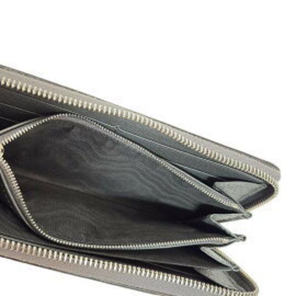 Gucci Gray Zip Black Offdia Leather Wallet - Picture 4 of 5